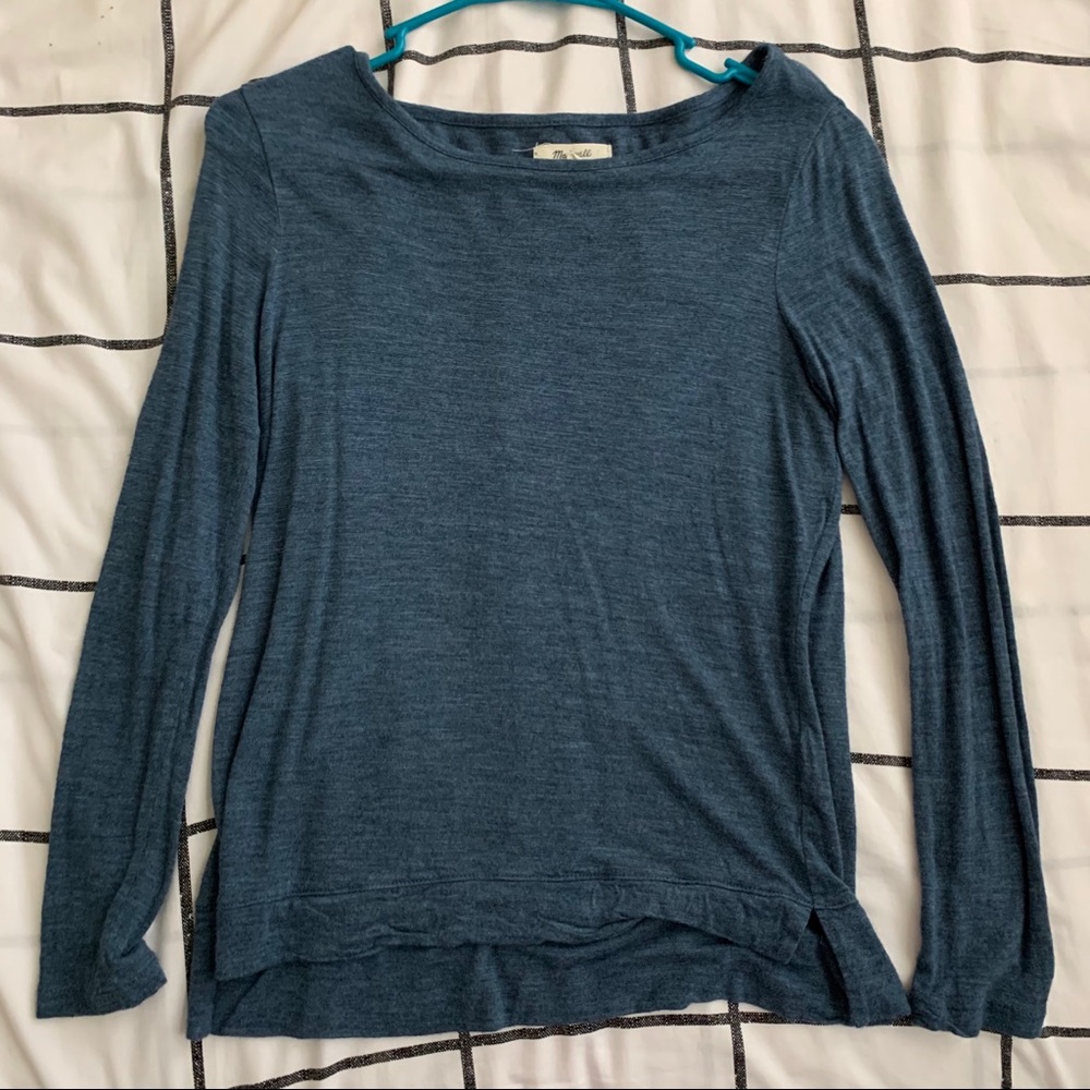 MADEWELL LONG SLEEVE BLUE TEE
